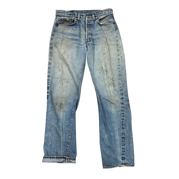 Vintage 80s Levi's 501 Redline Selvedge Denim Straight Leg Jeans 32x34 (30x30) - Picture 1 of 16